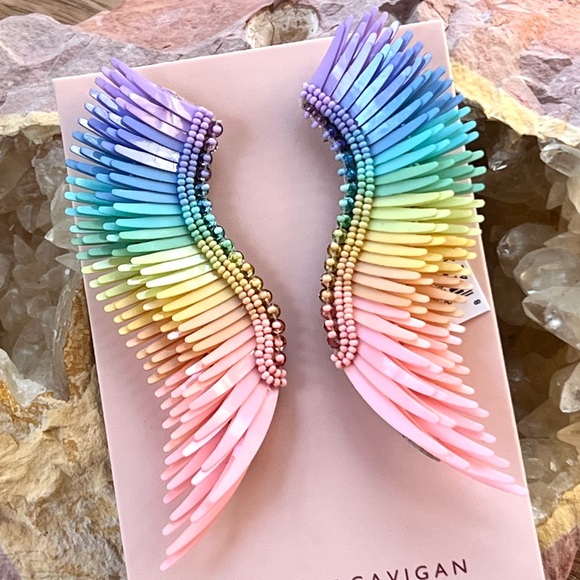 🌺🎉HP🎉🌺 NWT Mignonne Gavigan Madeline Earrings Rainbow Pastel - Picture 2 of 16